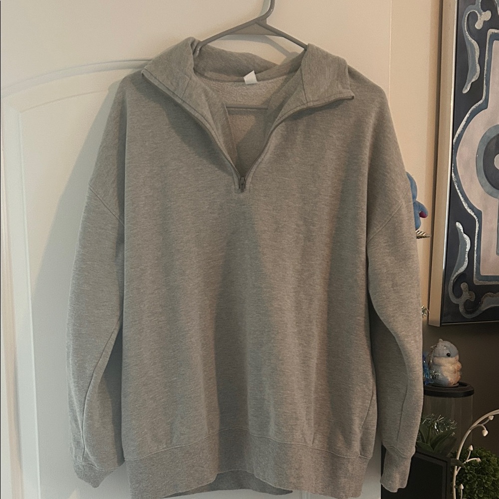 Women’s Gray Half-Zip Sweater